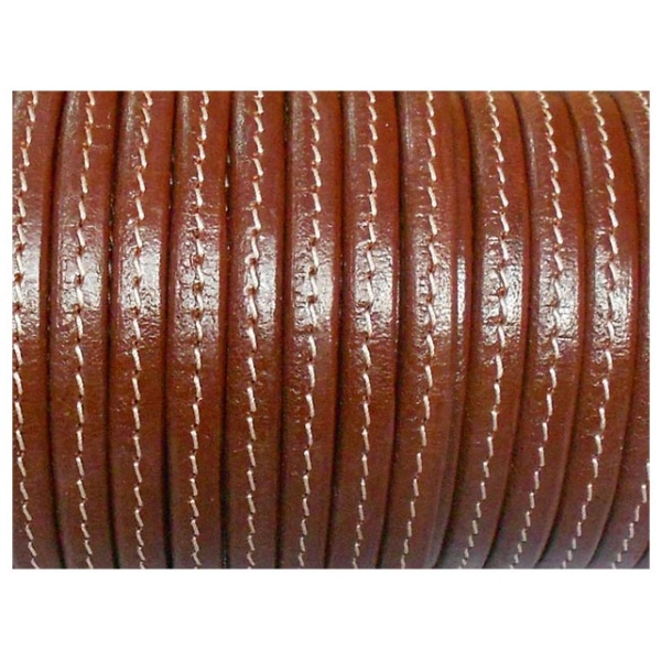 10x6mm-Flat-leather-cord-stitched-brown-u