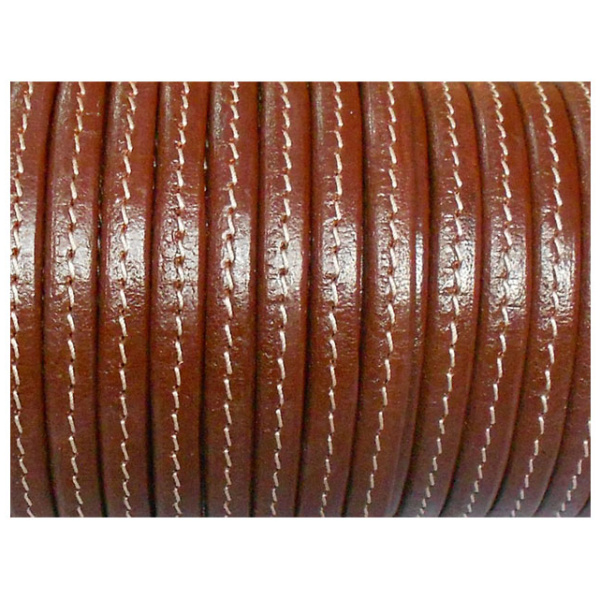 10x6mm-Flat-leather-cord-stitched-brown-u