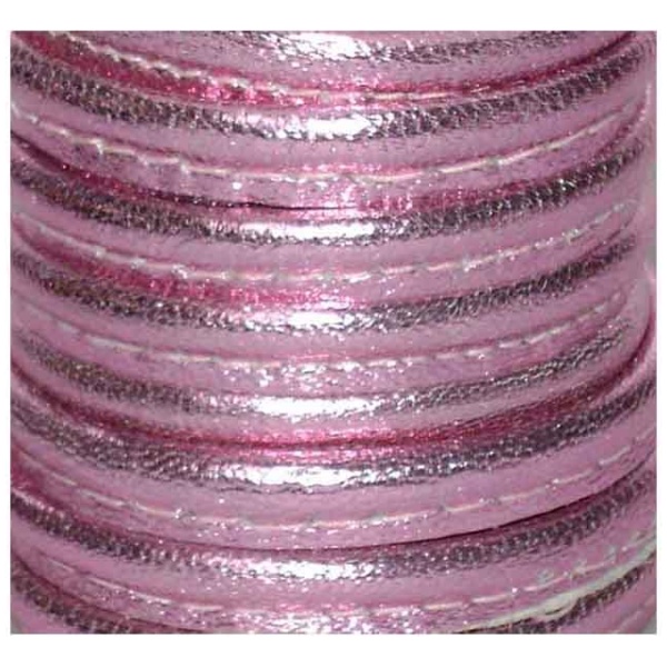 121 5mm Stitched Nappa metallic pink-u
