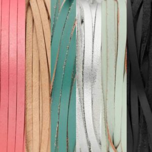 Colorful premium leather cords for creative handmade crafts.
