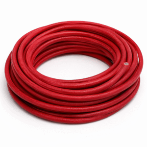 Red leather cord roll for jewelry making, DIY crafts, and fashion accessories.