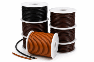 Spools of genuine leather cord in multiple colors and sizes 