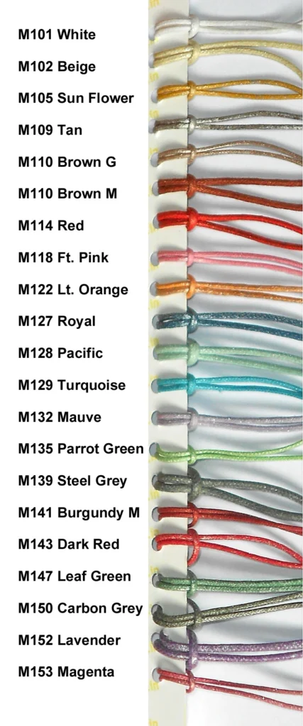 Multicolor cotton metallic cords