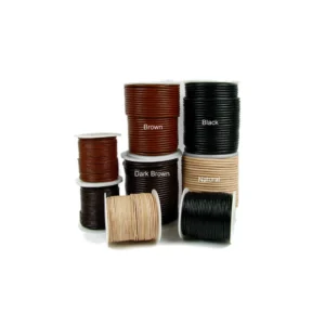 Leather cords in brown, black and natural colors