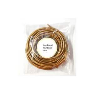 Brown leather cord in poly packaging